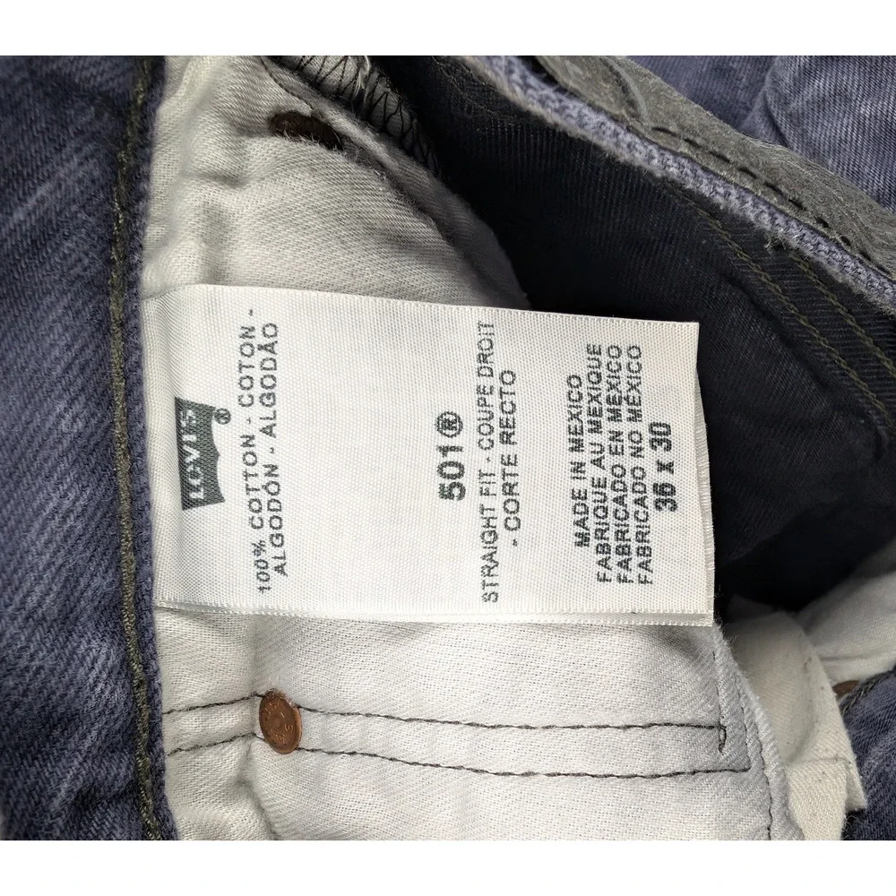 Levis 501 XX Jeans Mens 36x30 Indigo Blue Denim 34x27 Actual Classic Cotton Fade